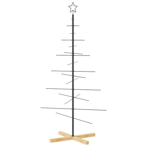 Juletræ med træbund 150 cm metal sort