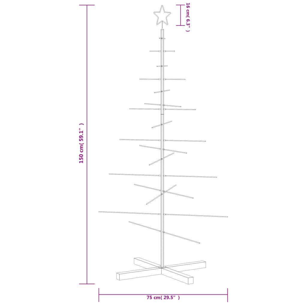 Juletræ med træbund 150 cm metal sort