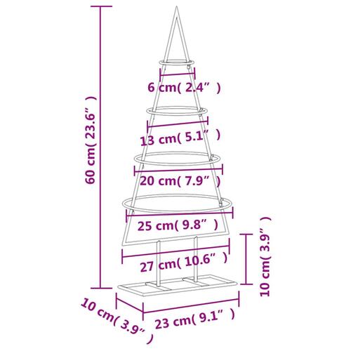 Dekorativt juletræ 60 cm metal sort