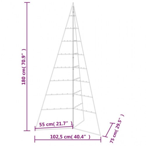 Dekorativt juletræ i metal 180 cm - sort
