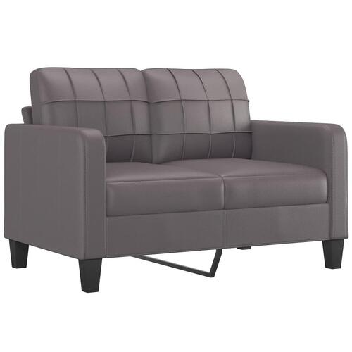Sofasæt 4 dele med puder kunstlæder grå