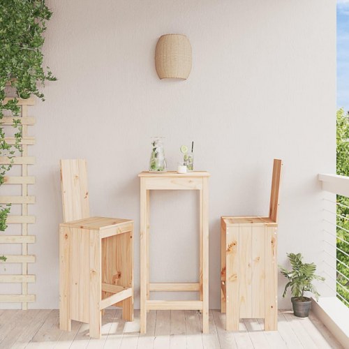 Barstole 2 stk. i massivt fyrretræ - 40 x 42 x 120 cm