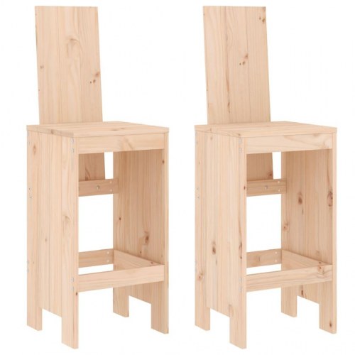 Barstole 2 stk. i massivt fyrretræ - 40 x 42 x 120 cm