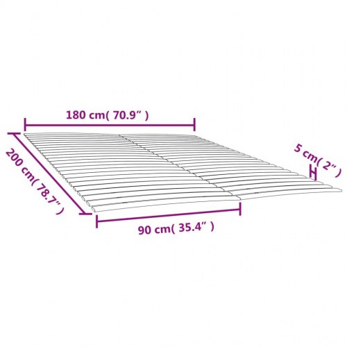 Sengelameller 48 lameller - 2 stk. 90×200 cm i massivt poppeltræ