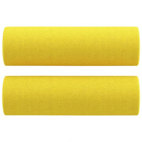 2-personers sofa med pyntepuder - stof, lysegul, sædebredde 120 cm