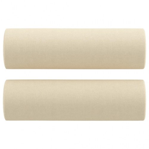 3-personers sofa med pyntepuder i stof - cremefarvet, 198 cm