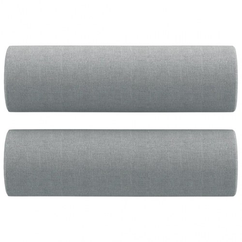 2-personers sofa med pyntepuder - stof, lysegrå, sædebredde 120 cm