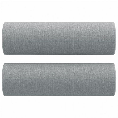 3-personers sofa med pyntepuder - stof, lysegrå, 198 cm