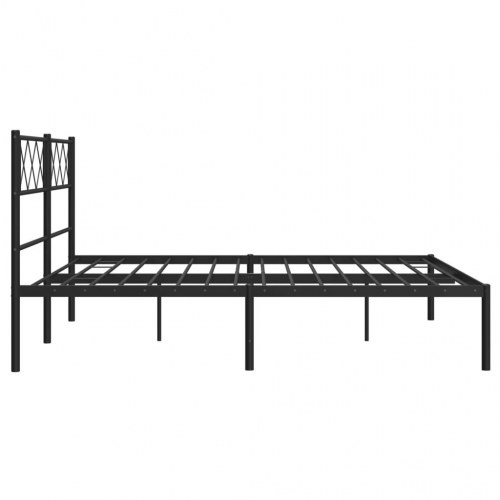Sengeramme med sengegavl i metal - 120 x 190 cm, sort