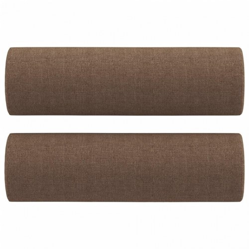 3-personers sofa med pyntepuder - stof, brun, 180 cm