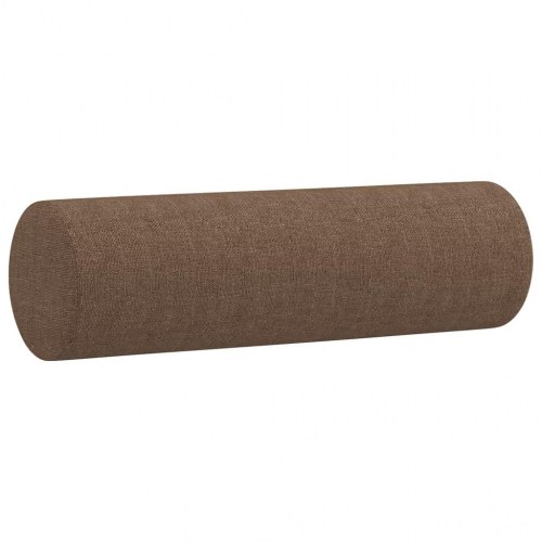 3-personers sofa med pyntepuder - stof, brun, 180 cm