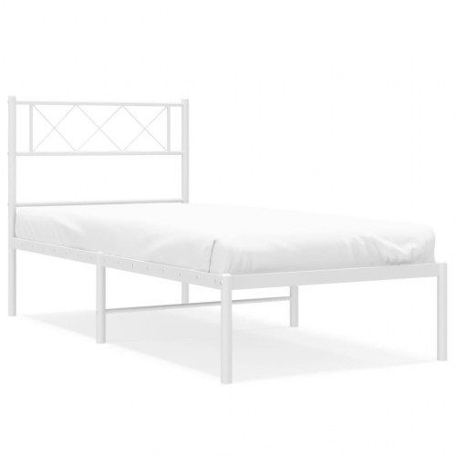 Sengeramme uden madras med hovedgærde 75x190 cm hvid