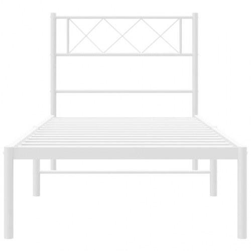 Sengeramme med sengegavl 100 x 190 cm - hvid