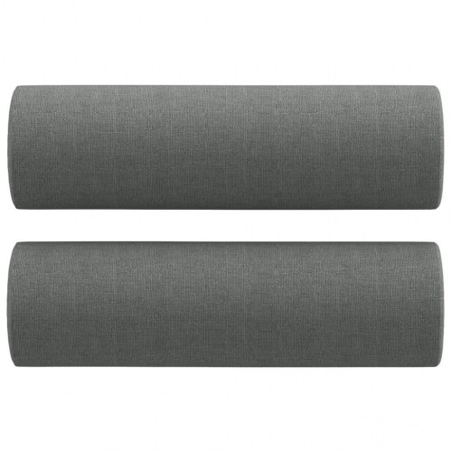 2-personers sofa med pyntepuder - 120 cm sædebredde, stof, mørkegrå