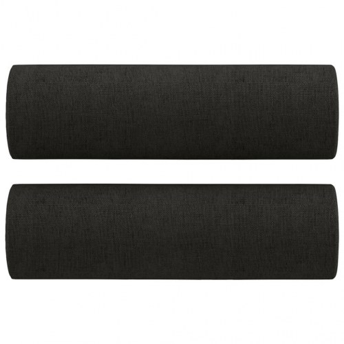 3-personers sofa med pyntepuder - stof, sort, 180 cm sædebredde