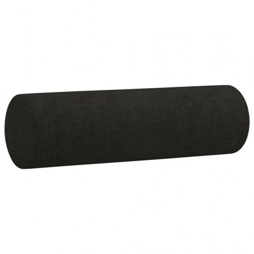 3-personers sofa med pyntepuder - stof, sort, 180 cm sædebredde