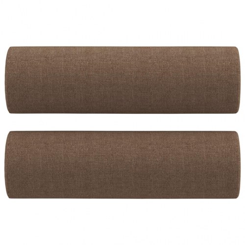 2-personers sofa i stof med pyntepuder - brun, sædebredde 140 cm