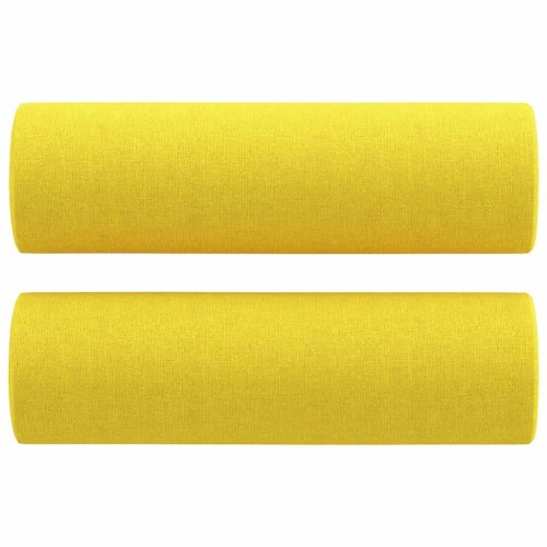 3-personers sofa med pyntepuder - stof, lysegul, 180 cm sædebredde