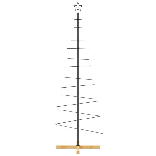 Juletræ med træbund 180 cm metal sort