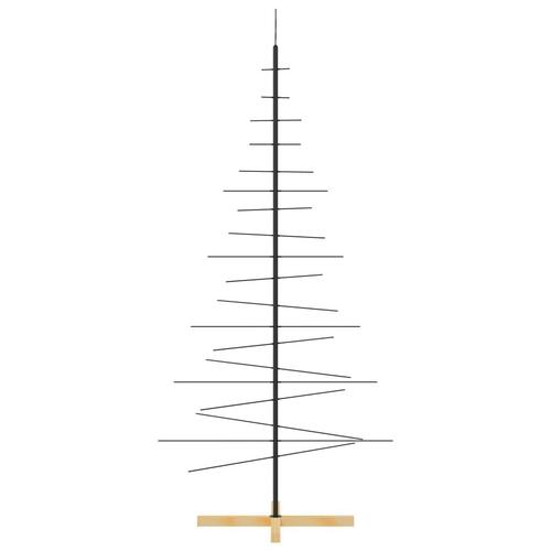 Juletræ med træbund 180 cm metal sort