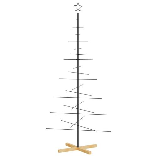 Juletræ med træbund 180 cm metal sort