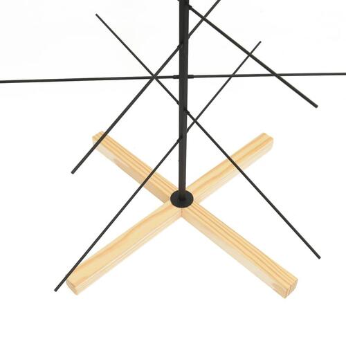 Juletræ med træbund 180 cm metal sort
