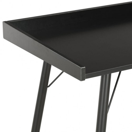 Skrivebord 90 × 50 × 79 cm - sort med forhøjede kanter