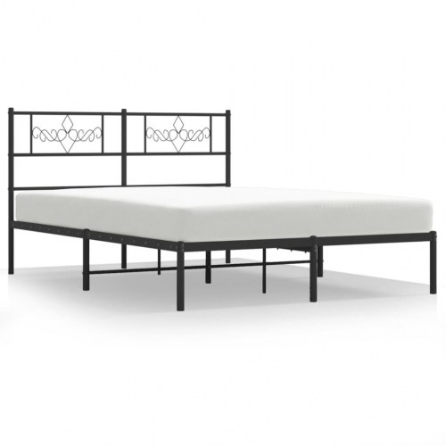 Sengeramme med sengegavl 160 x 200 cm - sort