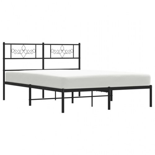 Sengeramme med sengegavl 160 x 200 cm - sort