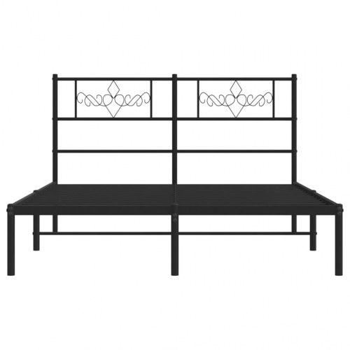 Sengeramme med sengegavl 160 x 200 cm - sort