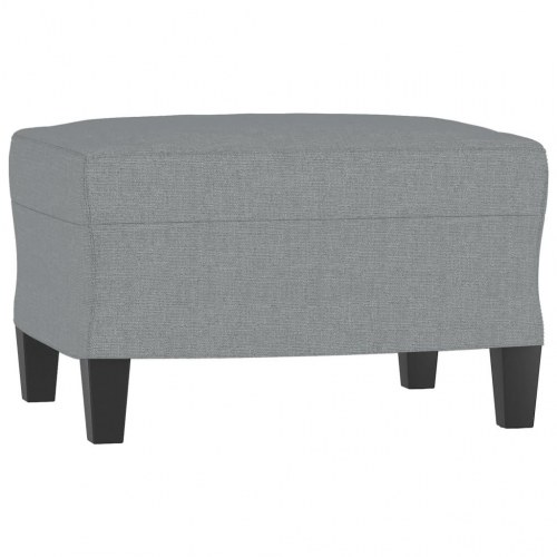 3-personers sofa med fodskammel 198 cm - stof, lysegrå