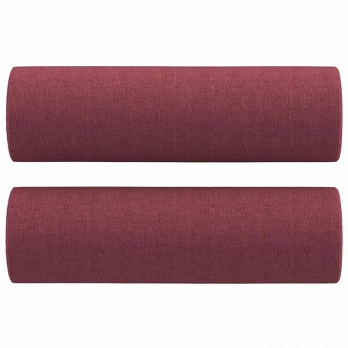 2-personers sofa med pyntepuder - stof, vinrød, sædebredde 120 cm