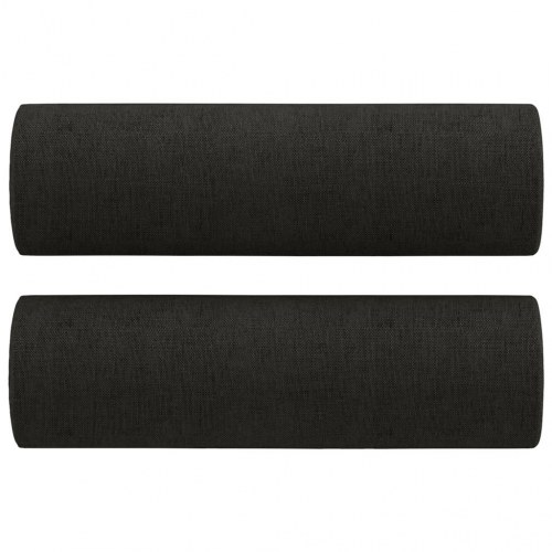 2-personers sofa med pyntepuder - stof, sort, sædebredde 120 cm