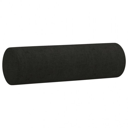 2-personers sofa med pyntepuder - stof, sort, sædebredde 120 cm