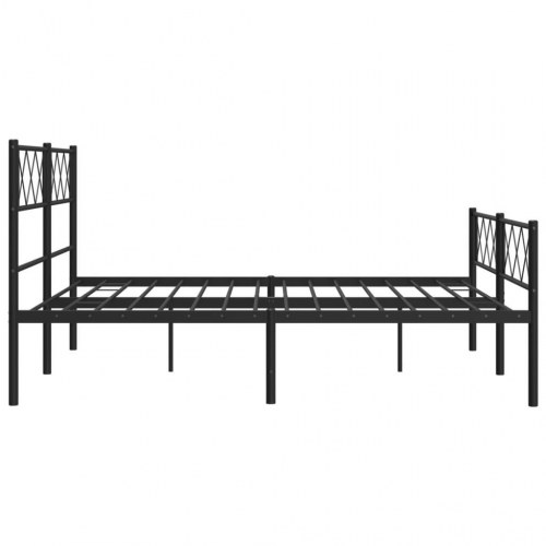 Sengeramme med gavl og fodgærde 140×190 cm - metal, sort
