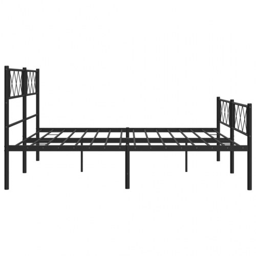 Sengeramme i metal med sengegavl og fodgærde 183×213 cm - sort