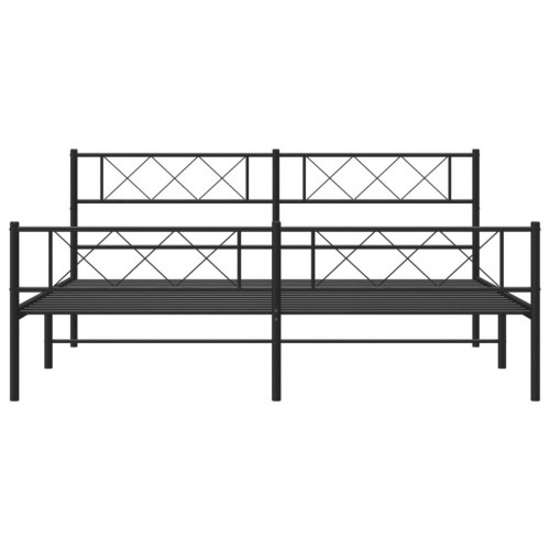 Sengeramme i metal med fodgærde 180×200 cm - sort