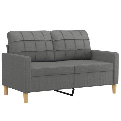 2 personers sofa med puder stof mørkegrå