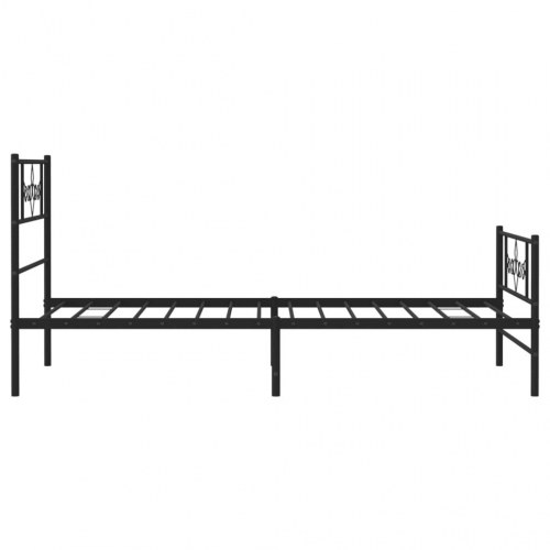 Sengeramme med gavl og fodgærde 75×190 cm - metal, sort