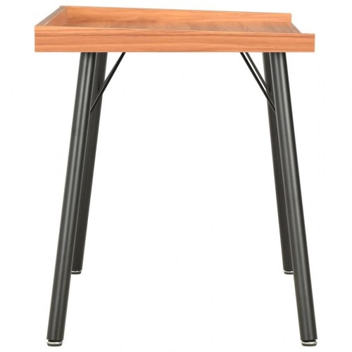 Skrivebord 90×50×79 cm - brun med sorte ben