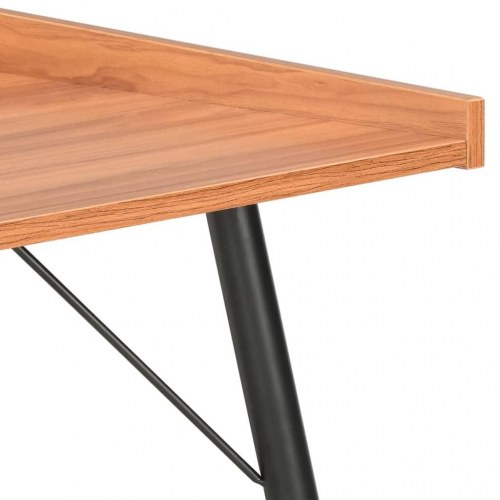 Skrivebord 90×50×79 cm - brun med sorte ben