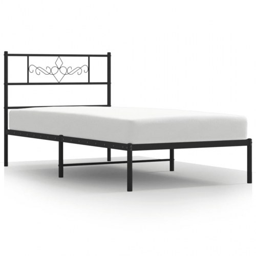 Sengeramme med sengegavl 107x203 cm metal sort