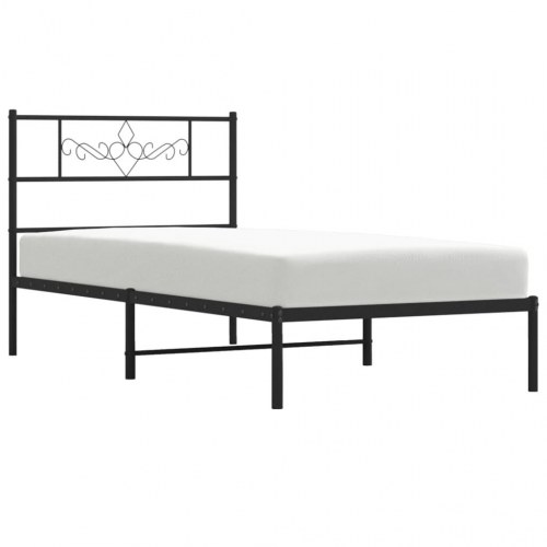 Sengeramme med sengegavl 107x203 cm metal sort