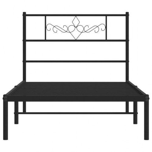 Sengeramme med sengegavl 107x203 cm metal sort
