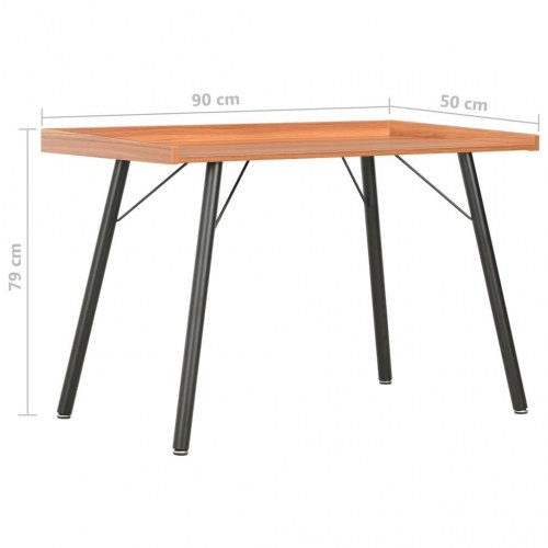 Skrivebord 90×50×79 cm - brun med sorte ben