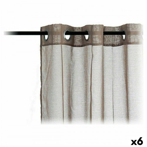 Gardiner med metalringe brun 140 × 260 cm (6 stk.)