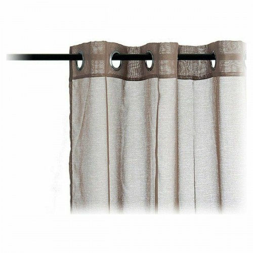 Gardiner med metalringe brun 140 × 260 cm (6 stk.)