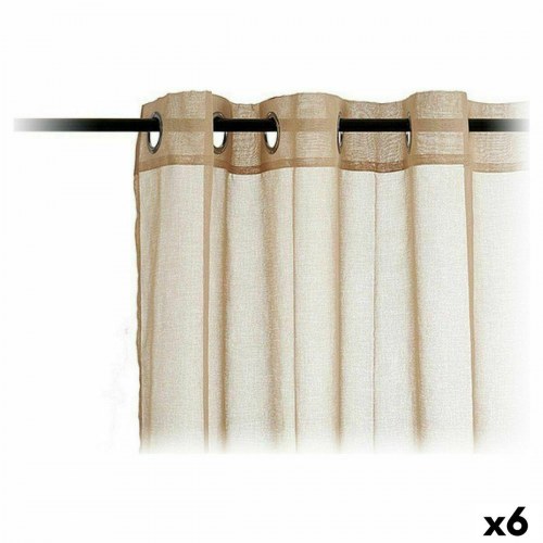 Gardiner med ringe - Beige voile 140 × 260 cm (6 stk.)