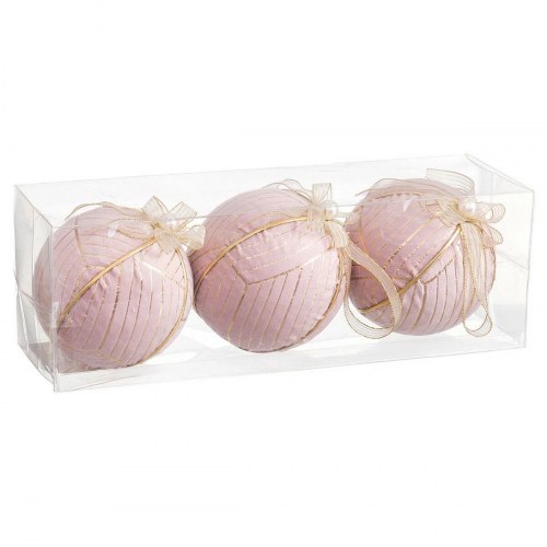 Julekugler Pink Polyfoam Materiale 10 x 10 x 10 cm (3 enheder)
