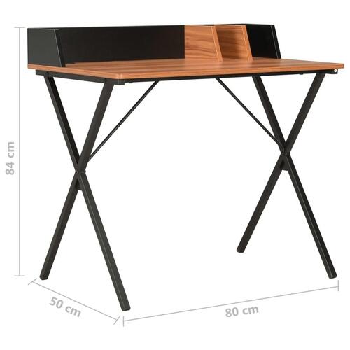 Skrivebord 80 x 50 x 84 cm sort og brun